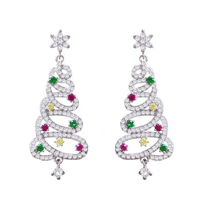 Christmas Tree Rhinestone Earrings